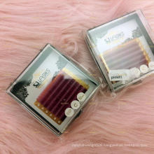 Synthetic Brown Color Pink Red Rainbow Camellia Lashes Eyelash extension Own Brand Prime Silk Lash Eyelashes Extensions